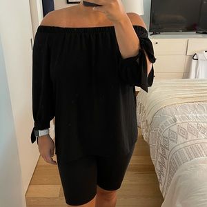 Black off the shoulder blouse